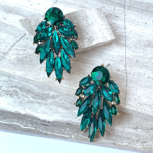 New ~ Anthropologie Ettika "Cry Me A River" Peachy Pink Crystal Drop Earrings - Picture 13 of 15